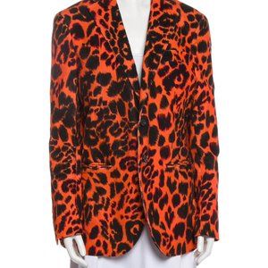 NWOT R13 Velvet Orange Leopard 'Boyfriend' Blazer